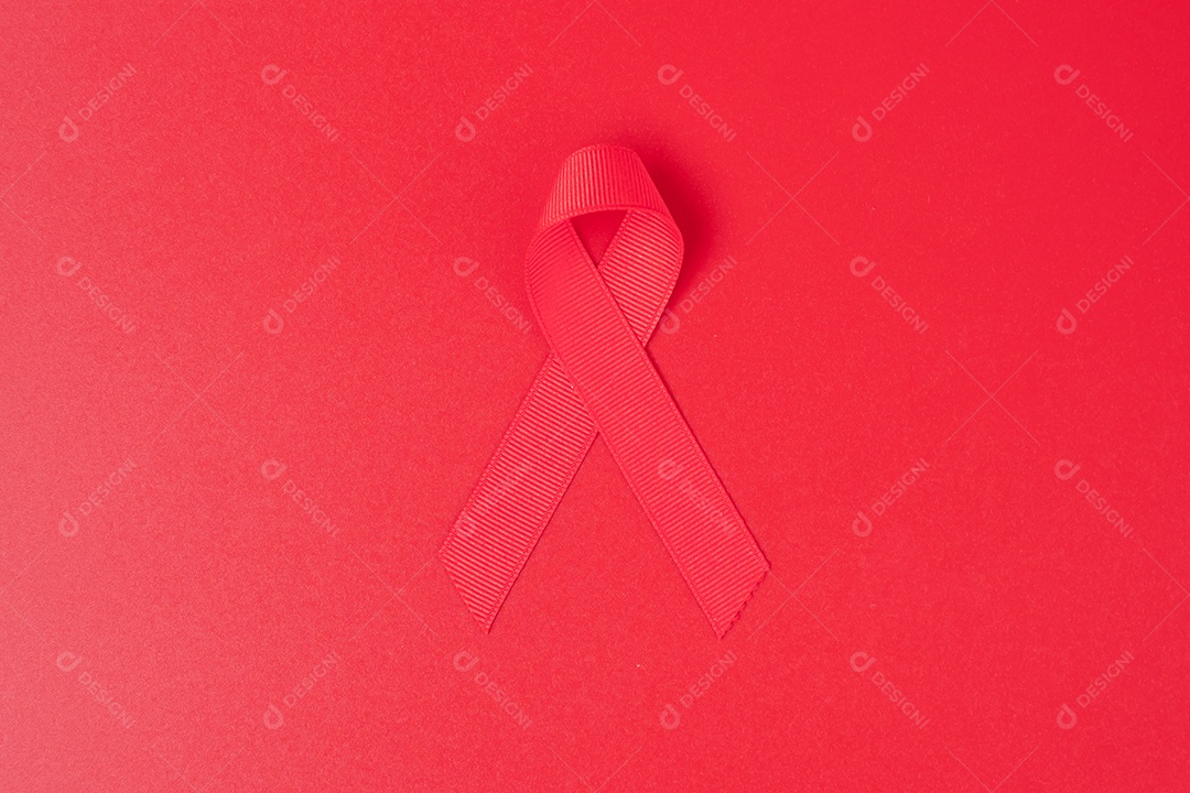 Red Ribbon para apoiar pessoas vivas e doentes. Assistência médica