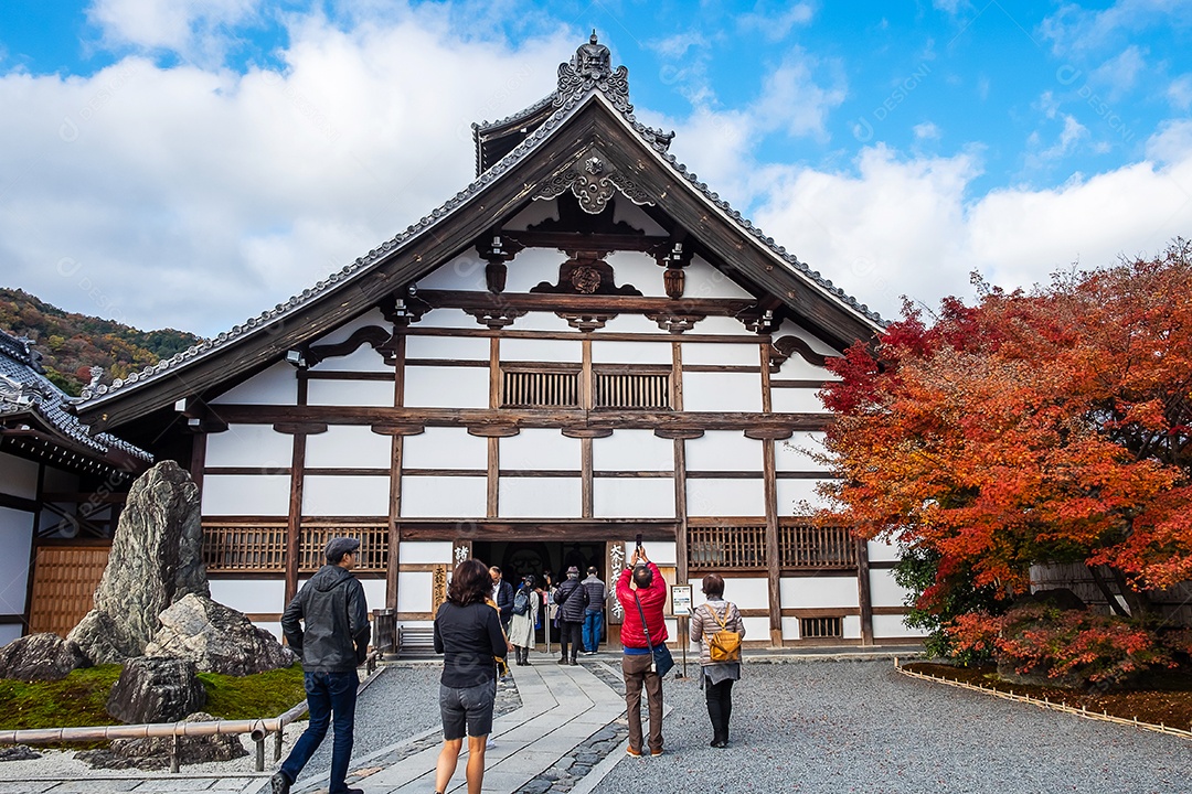 Templo de Tenryuji na estação do outono do outono, marco e popular