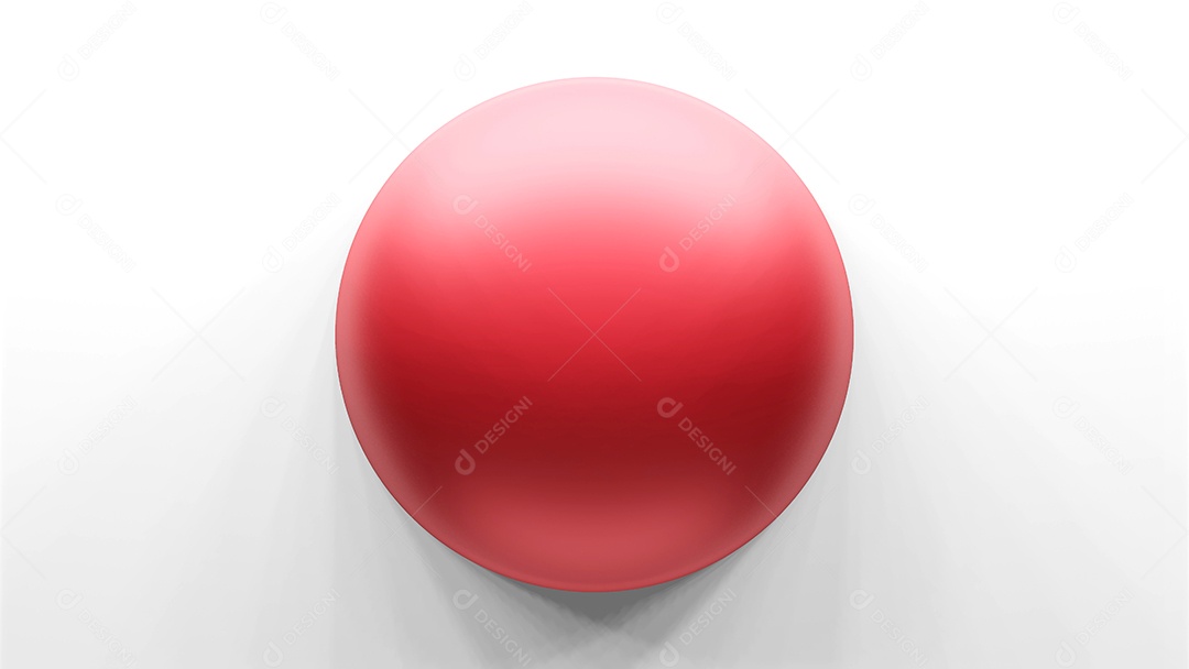 Botão vermelho isolar background, renderização 3D