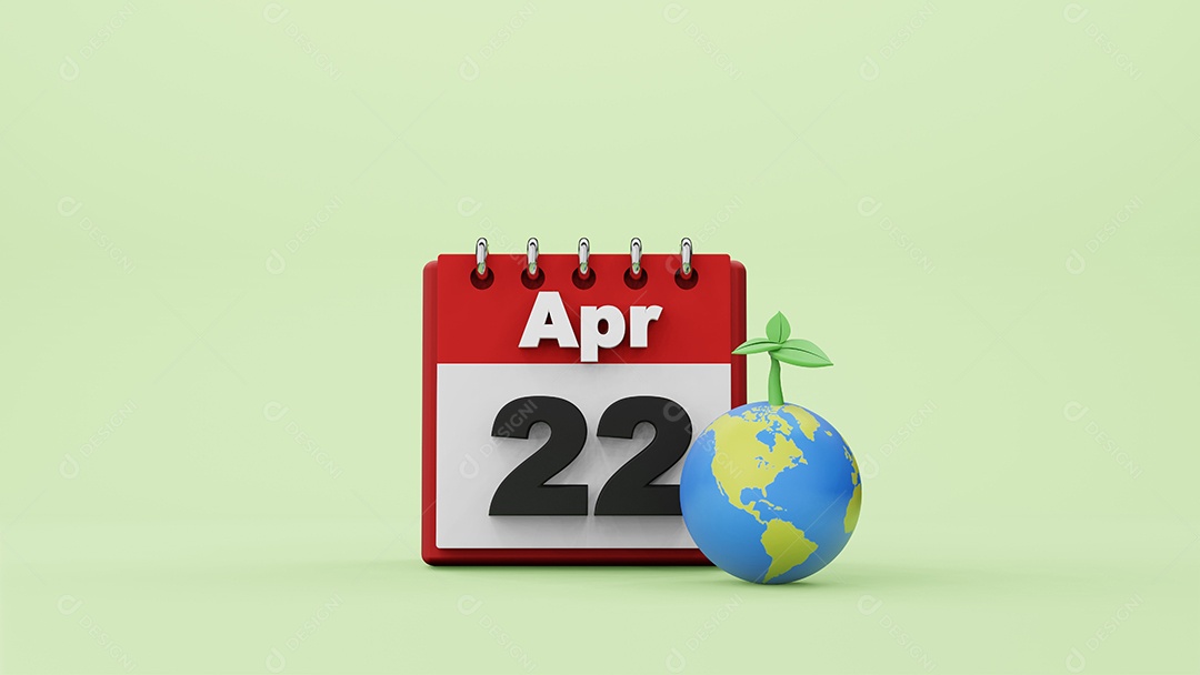 conceito de proteção ambiental mundial do dia da terra, renderização em 3D