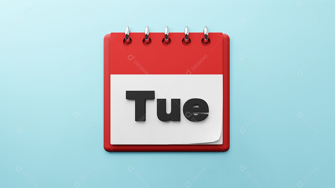 TER Quinta-feira na renderização 3d do calendário de mesa de papel