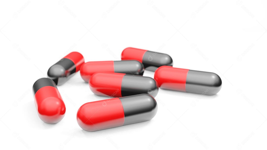 Cápsulas isoladas no fundo branco. Ícone de Pílula Médica