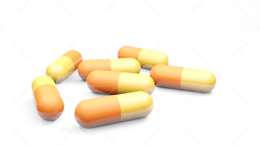 Cápsulas isoladas no fundo branco. Ícone de Pílula Médica