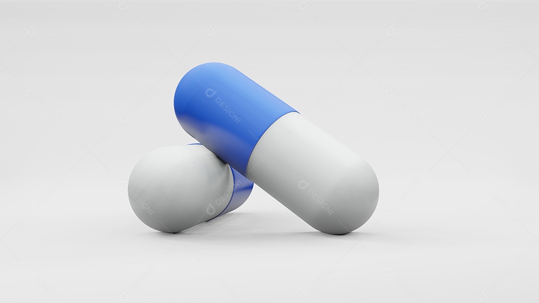 Cápsulas isoladas no fundo branco. Ícone de Pílula Médica