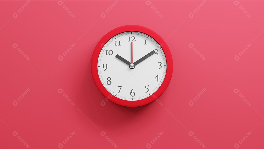 Relógio de parede relógio de escritório Conceito de tempo renderização em 3d