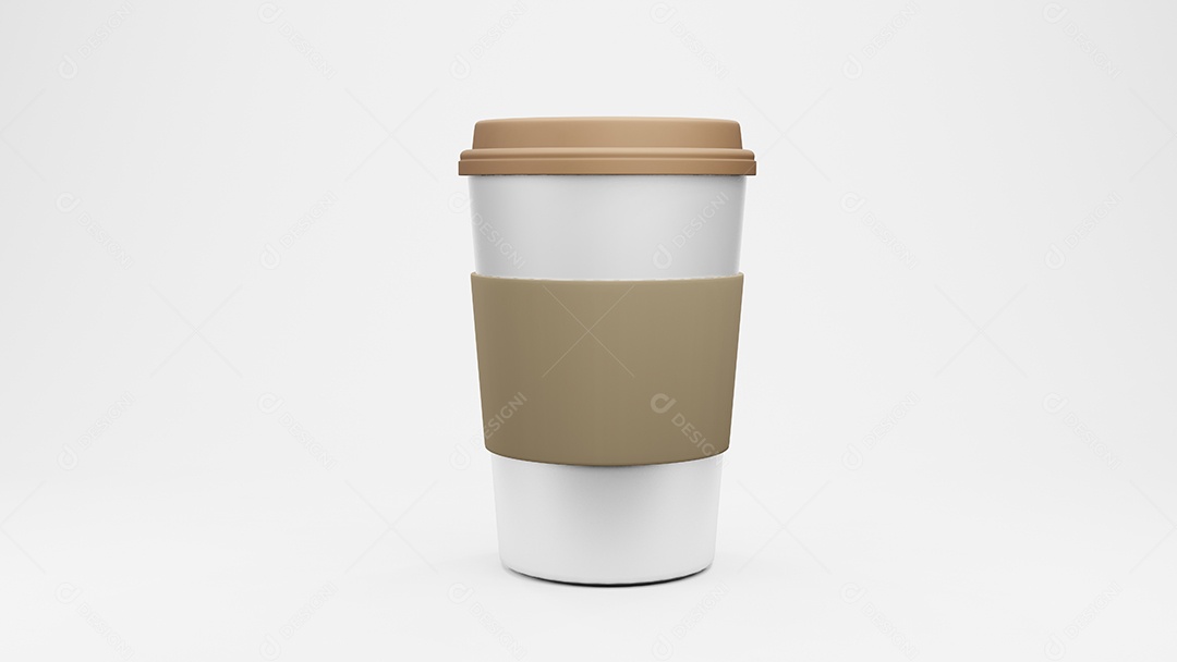 Xícara para café. Isolado no fundo branco. renderização 3D.