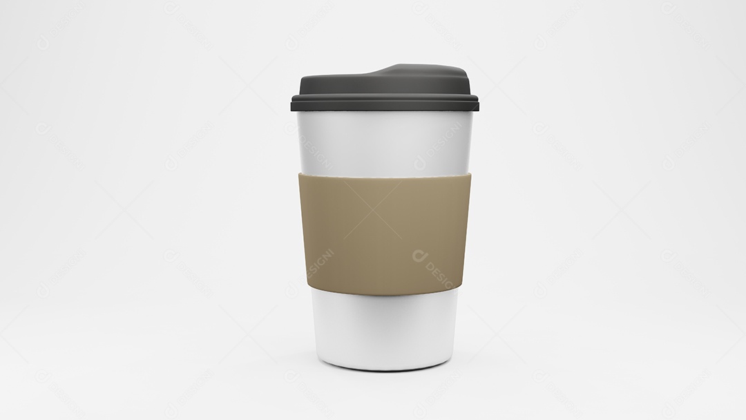 Xícara para café. Isolado no fundo branco. renderização 3D.