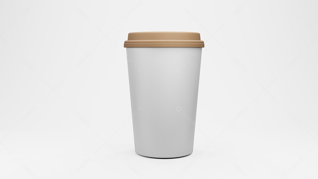 Xícara para café. Isolado no fundo branco. renderização 3D.