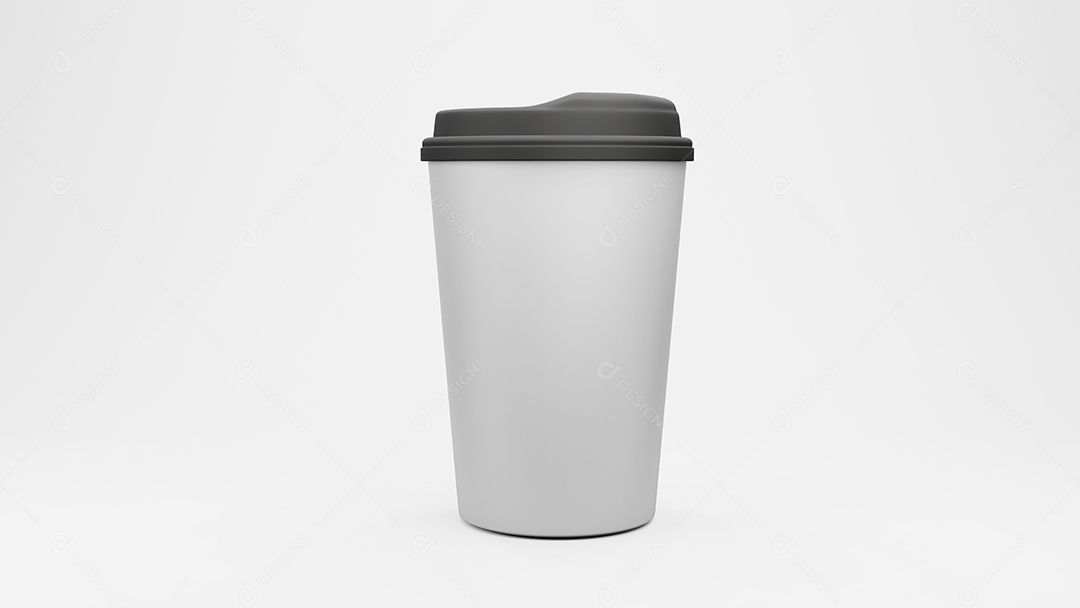 Xícara para café. Isolado no fundo branco. renderização 3D.