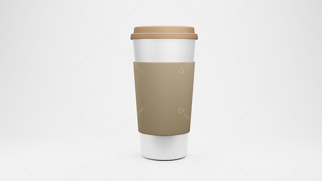 Xícara para café. Isolado no fundo branco. renderização 3D.