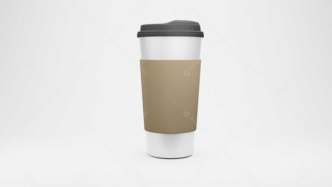 Xícara para café. Isolado no fundo branco. renderização 3D.