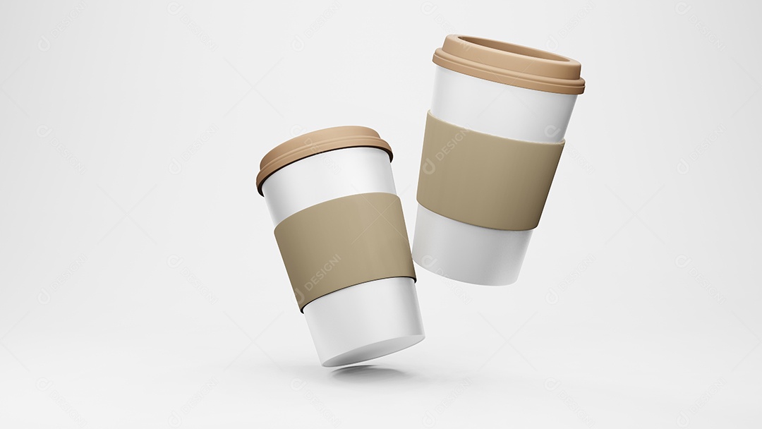 Xícara para café. Isolado no fundo branco. renderização 3D.