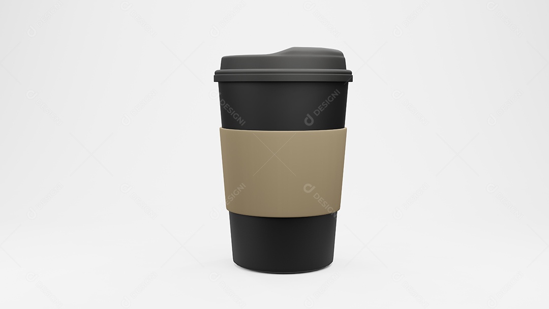 Xícara para café. Isolado no fundo branco. renderização 3D.