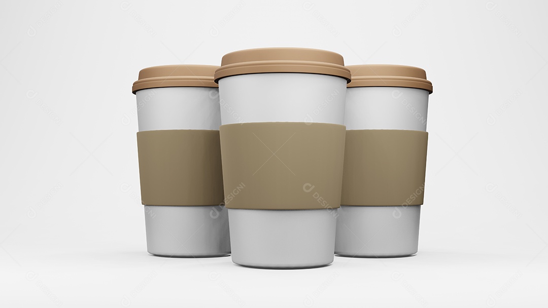 Xícara para café. Isolado no fundo branco. renderização 3D.