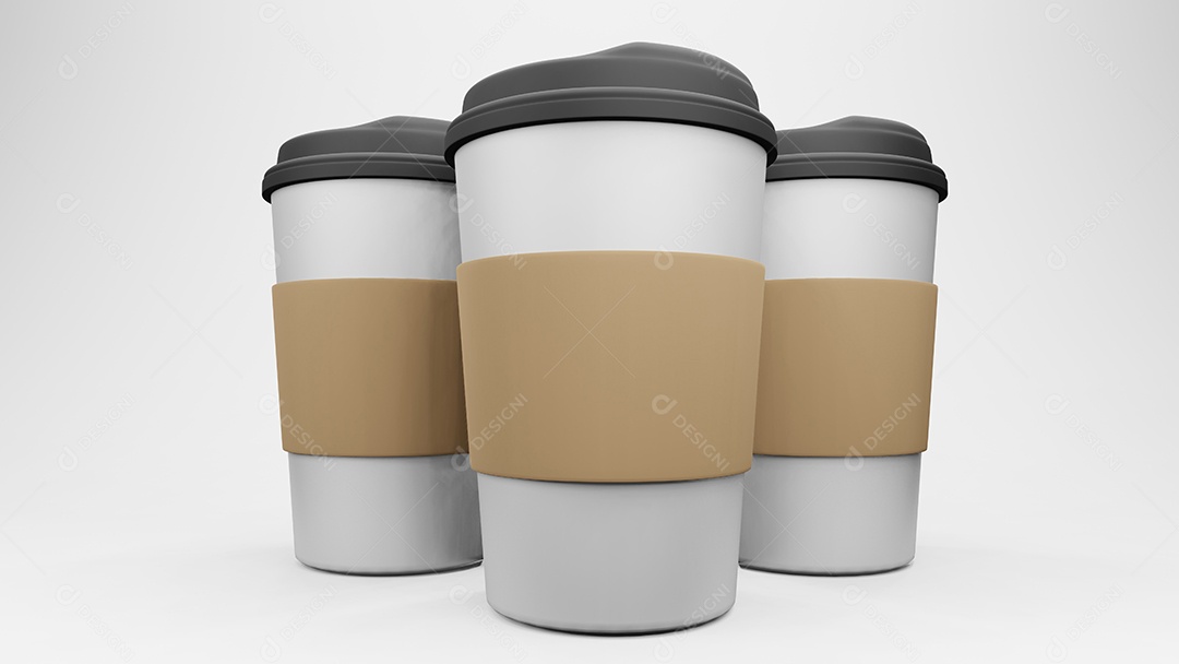 Xícara para café. Isolado no fundo branco. renderização 3D.