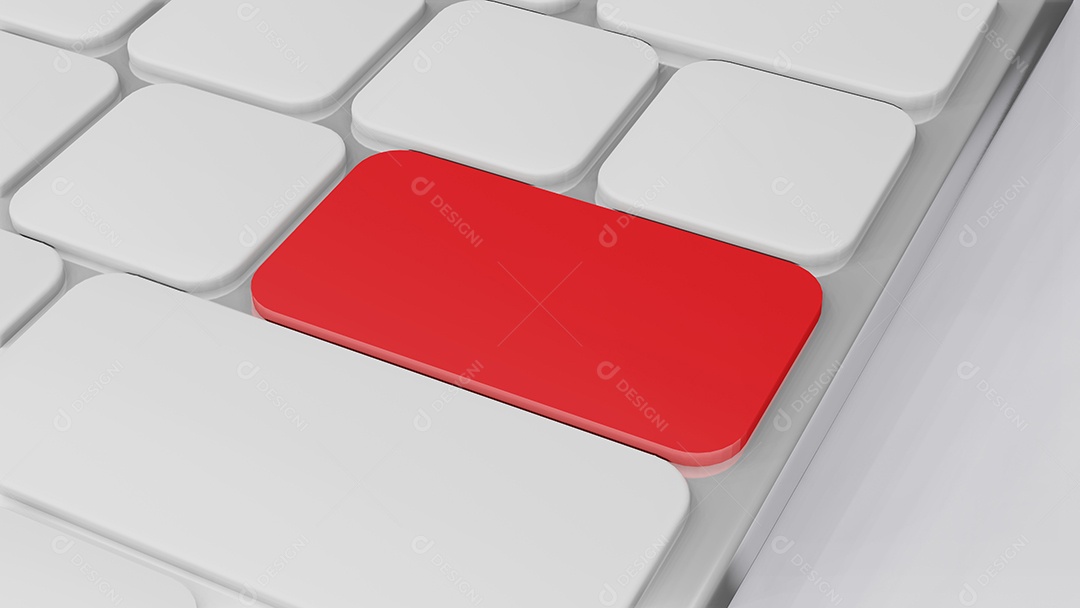 computer keyboard with red key, 3D business finance concept