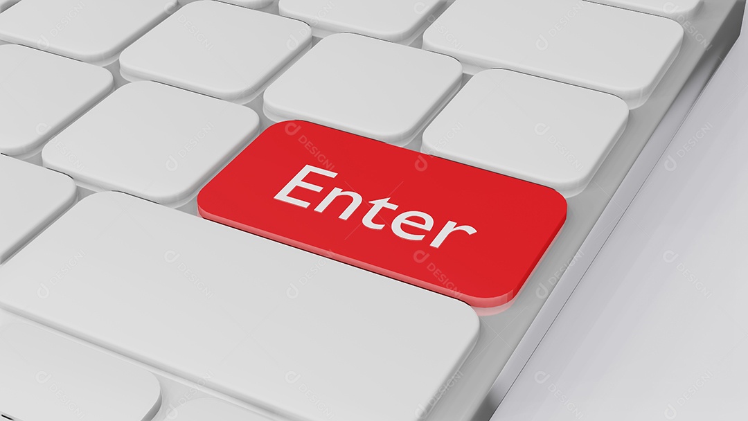 teclado de computador com a palavra Enter, conceito de finanças empresariais 3D