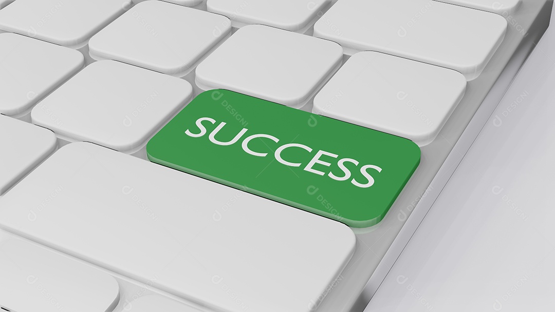 teclado de computador com palavra sucesso, conceito de finanças empresariais