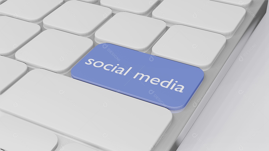 teclado de computador com a palavra Social media, Business finance