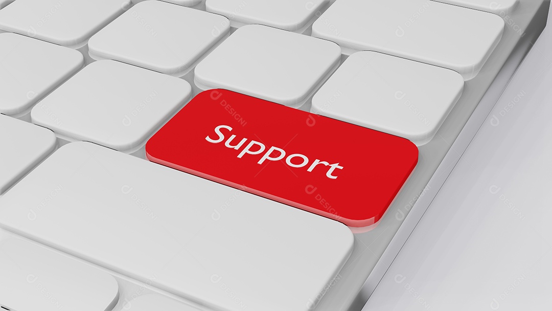 teclado de computador com palavra suporte, conceito de finanças empresariais 3D