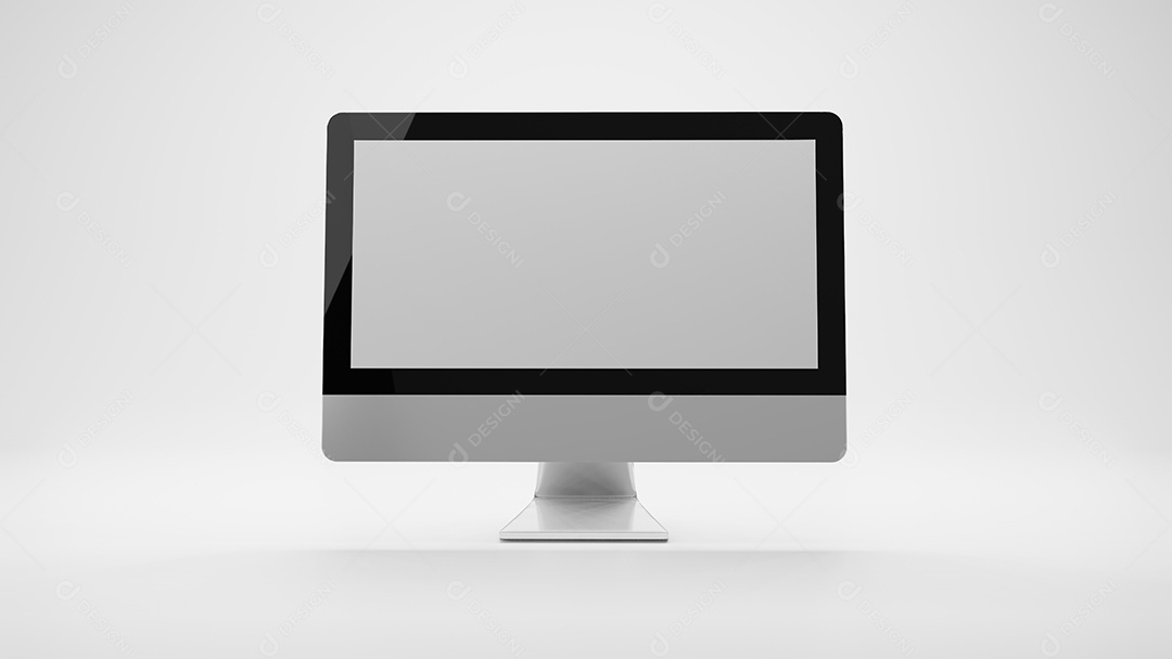 Exibição de monitor monobloco de computador isolada, renderização 3D