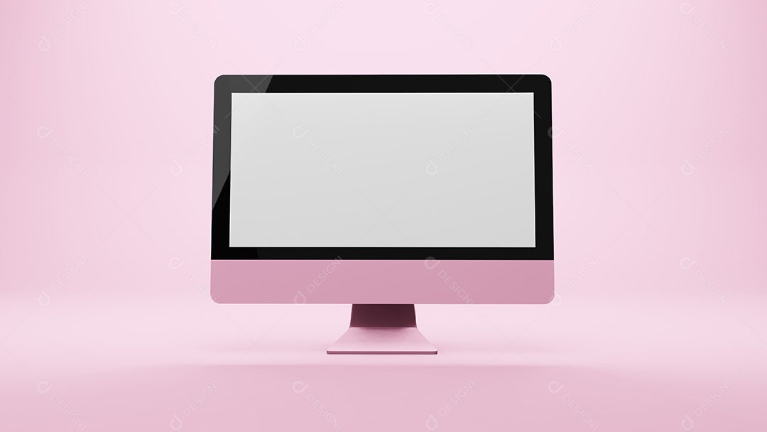 Exibição de monitor monobloco de computador isolada, renderização 3D