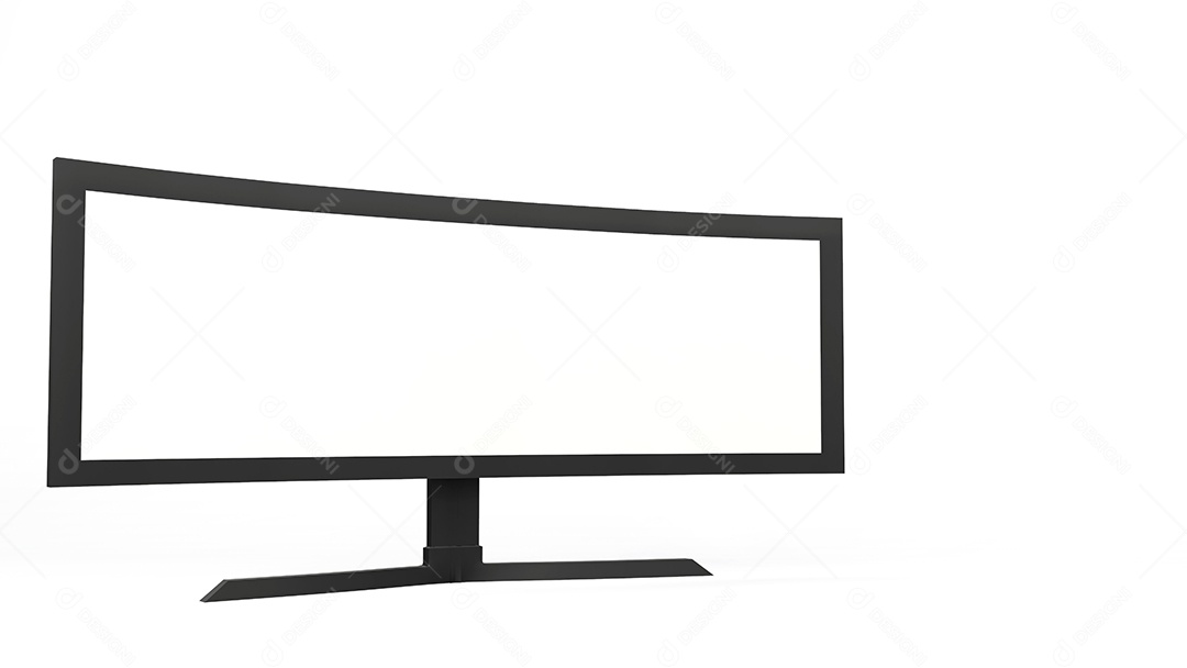 Renderização 3D de exibição de monitor monobloco de computador