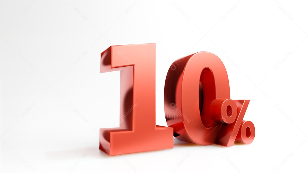 Símbolo de promoção de preço vermelho, renderização 3D