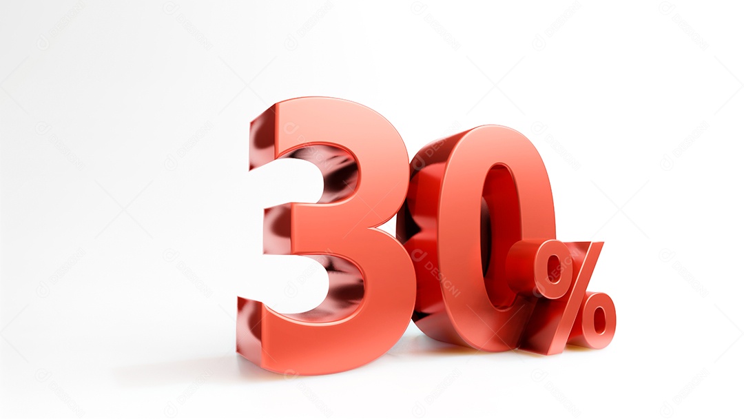 Símbolo de promoção de preço vermelho, renderização 3D