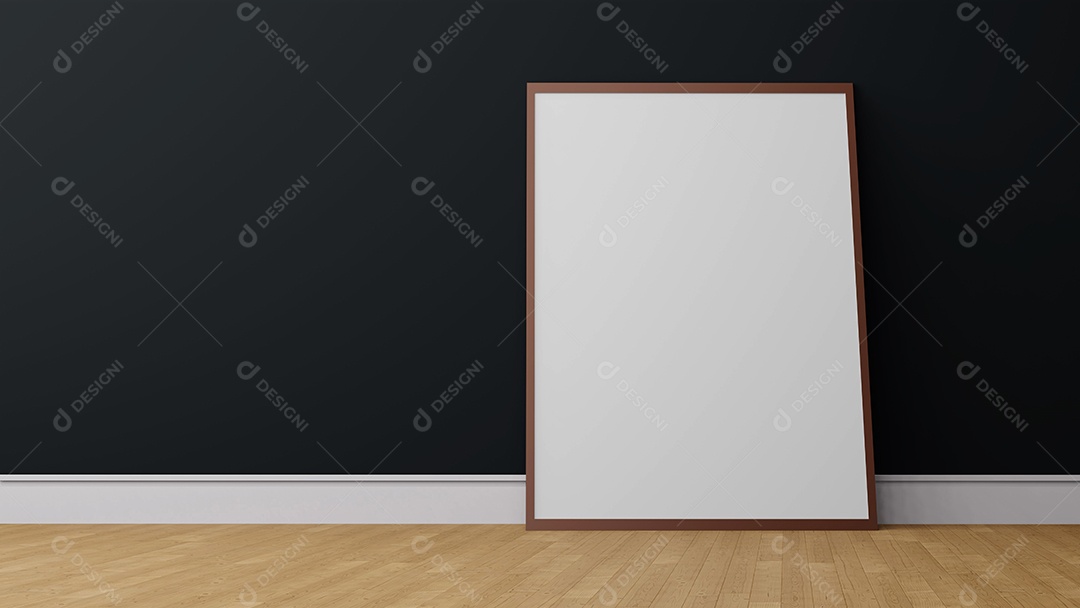 Porta-retrato na sala, renderização em 3d