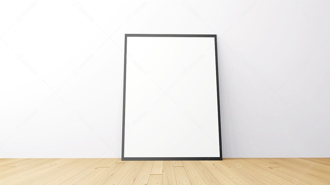 Porta-retrato na sala, renderização em 3d