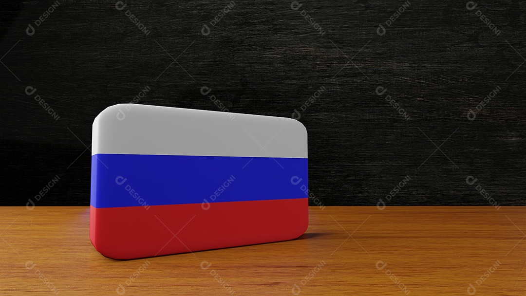 Renderização em 3d da bandeira quadrada da Rússia