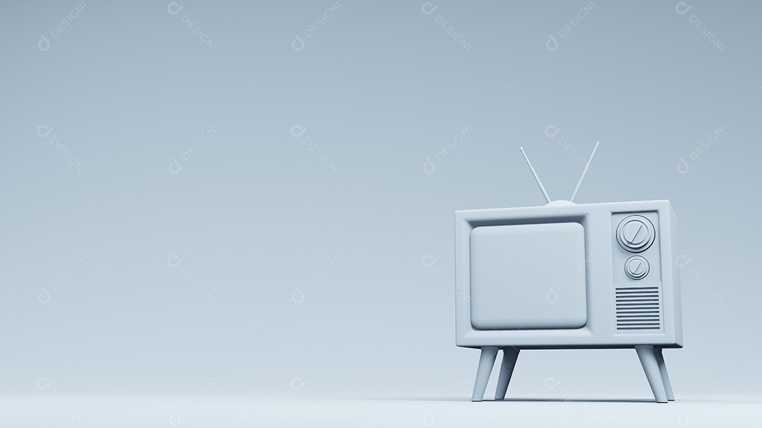 design vintage de TV de televisão, renderização em 3d