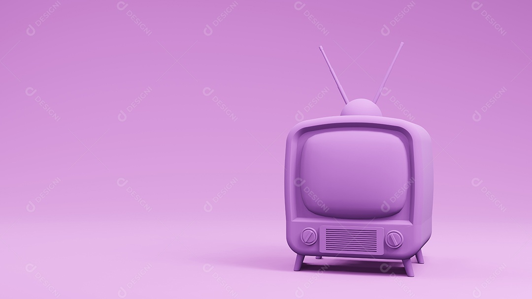 design vintage de TV de televisão, renderização em 3d