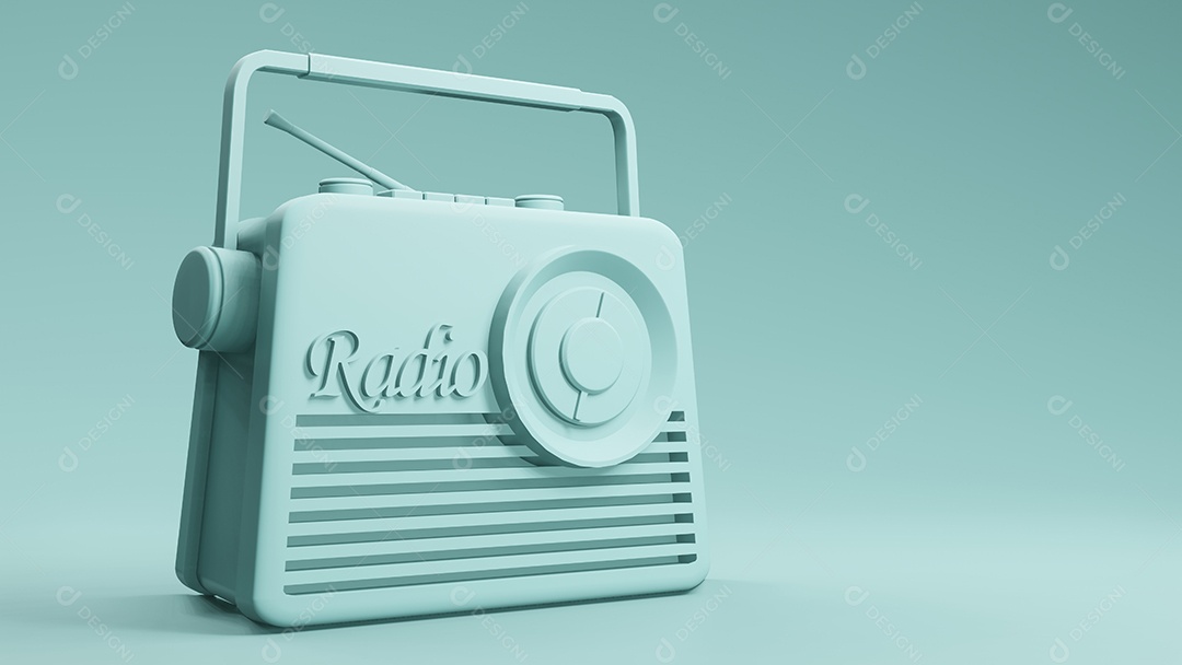 design vintage de rádio, renderização em 3d