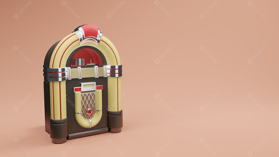 jukebox Radio antigo vintage, renderização em 3D