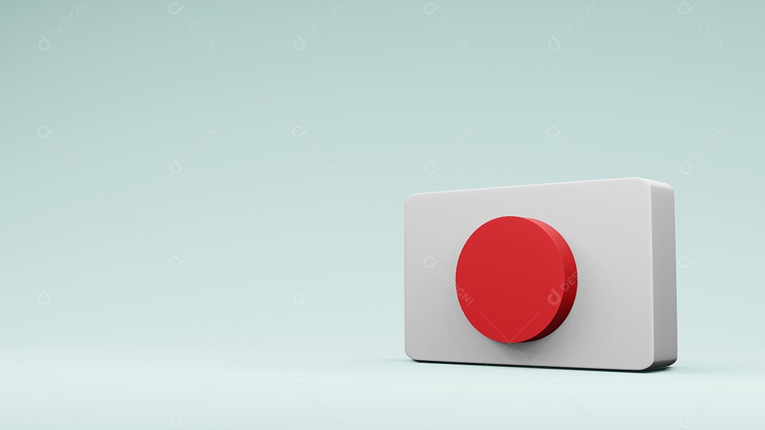 renderização em 3d da bandeira quadrada do japão
