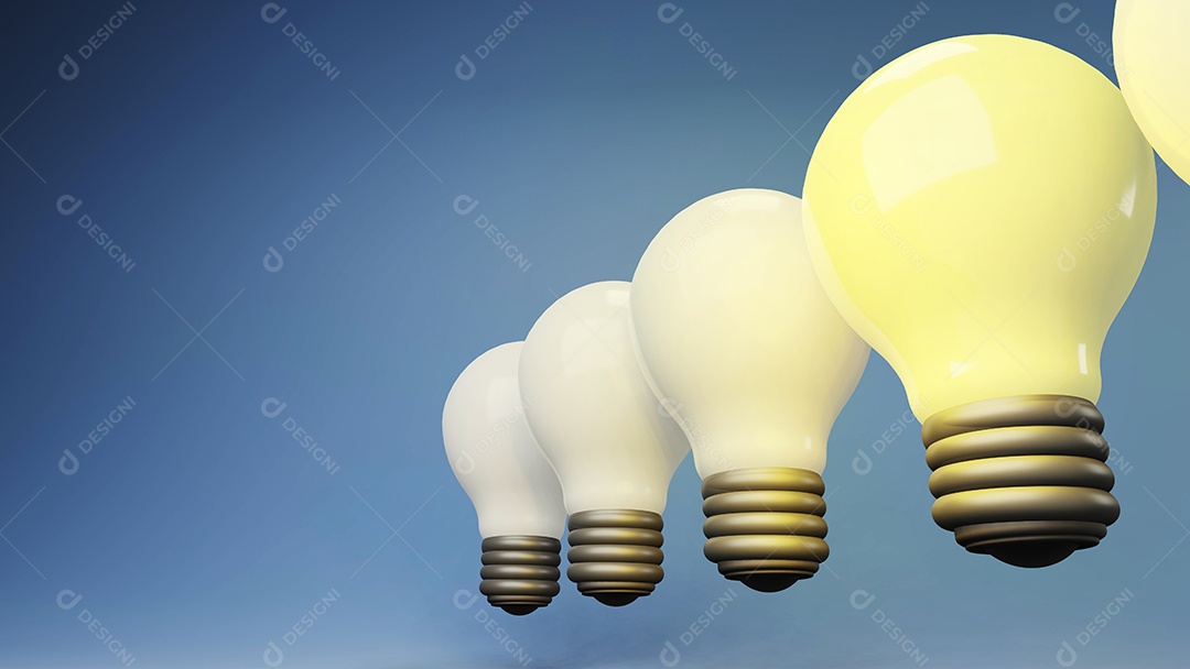 Lâmpadas apagadas sobre fundo isolado