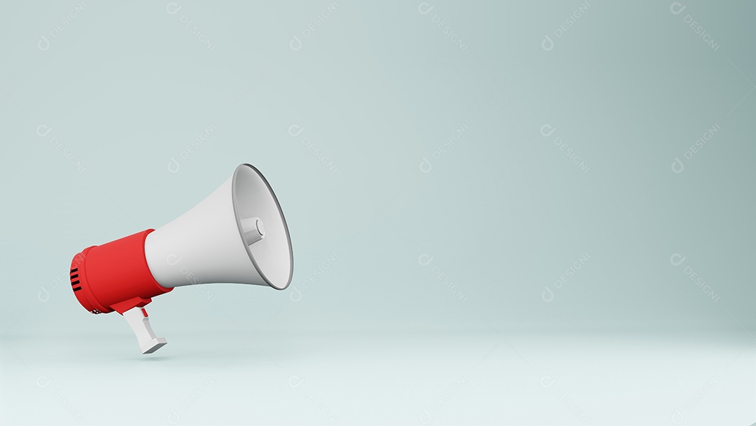 renderização em 3d de megafone com renderização em 3d de venda de verão