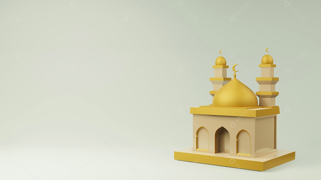 mesquita islâmica exibição ilustração 3d renderização em 3D