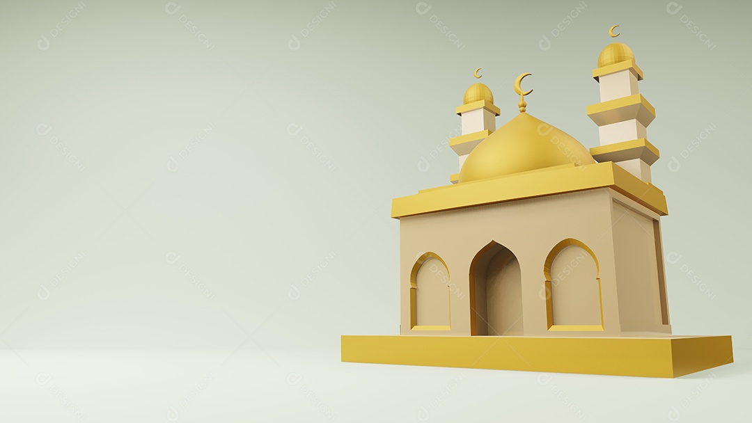 mesquita islâmica exibição ilustração 3d renderização em 3D