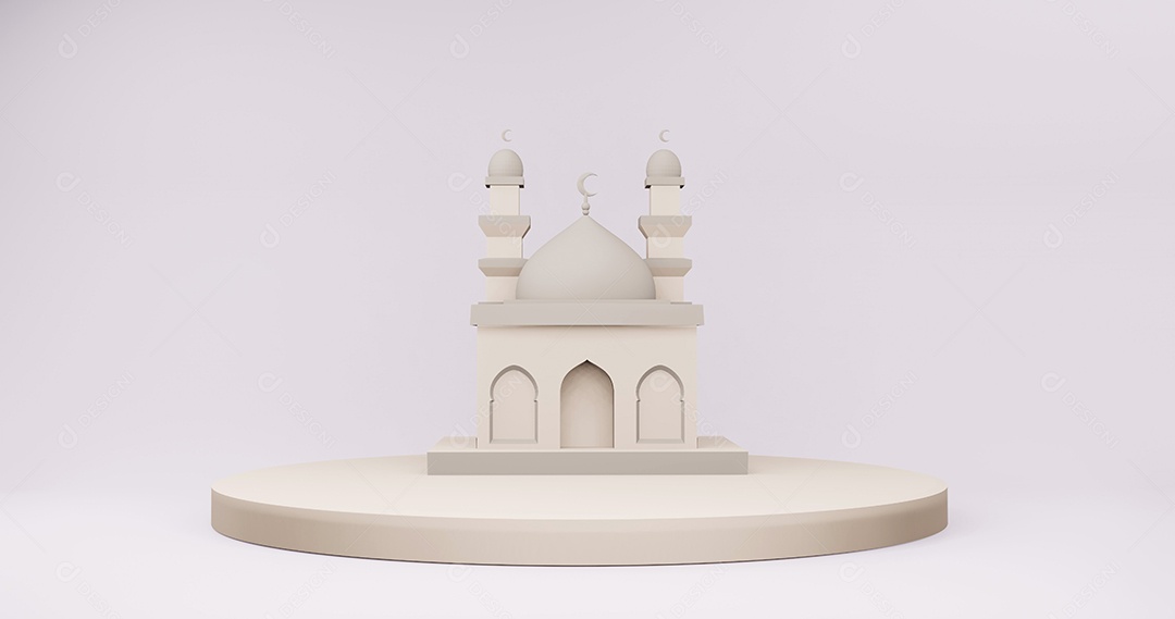 mesquita islâmica exibição ilustração 3d renderização em 3D