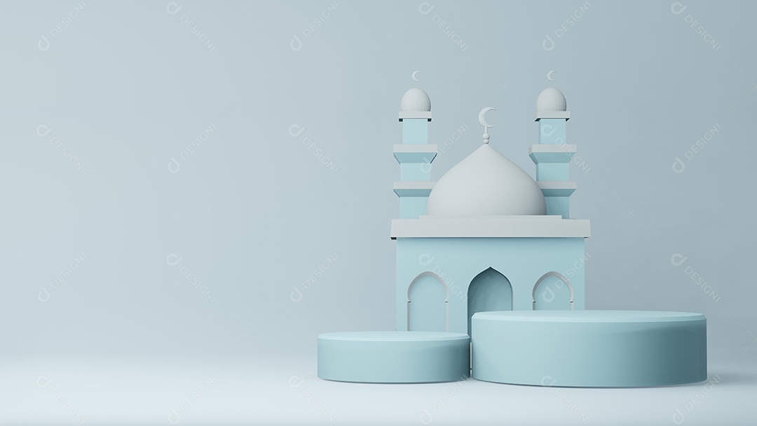 mesquita islâmica exibição ilustração 3d renderização em 3D