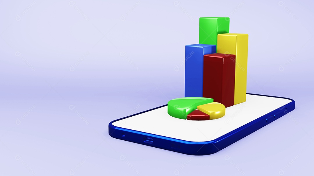 Quadro de smartphone menos modelo de tela em branco com negócios 3d