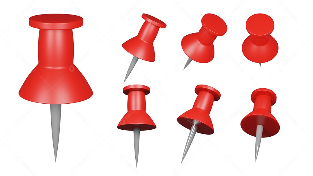 Pino vermelho isolado em fundo branco. Ilustração de renderização 3D