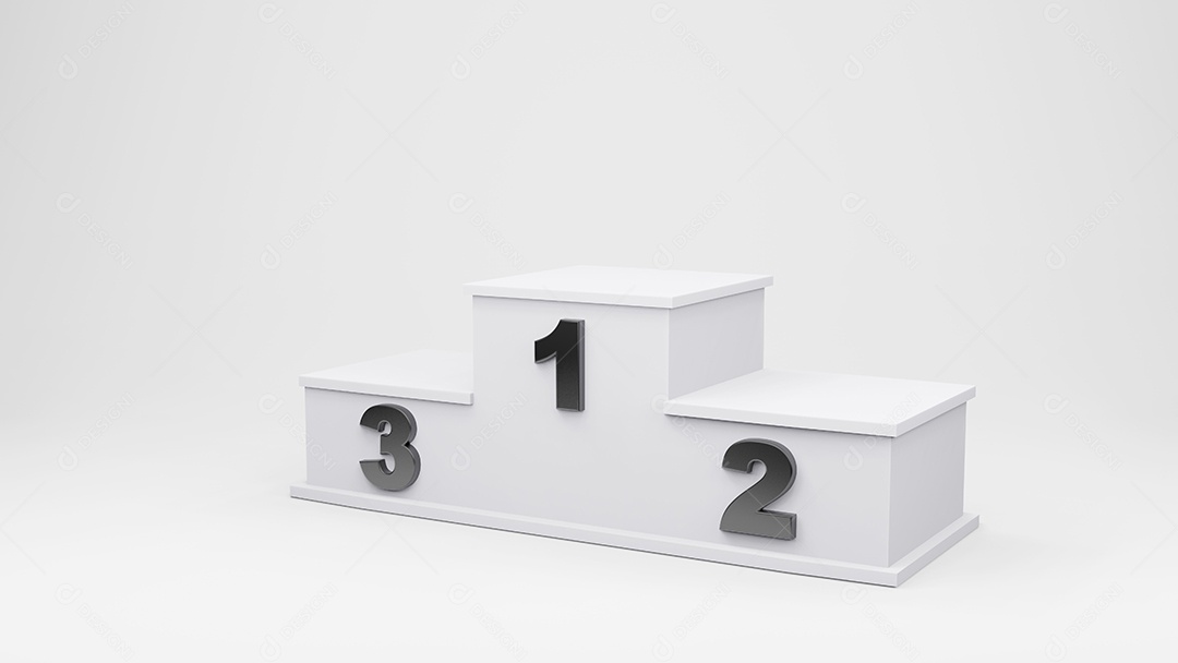 winners podium illustration, 3d rendering