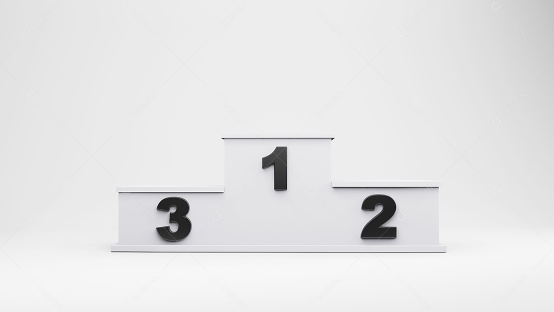 ilustração de pódio de vencedores, renderização em 3d