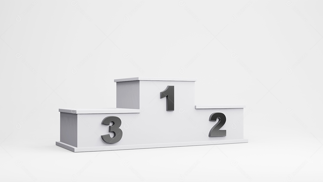 ilustração de pódio de vencedores, renderização em 3d