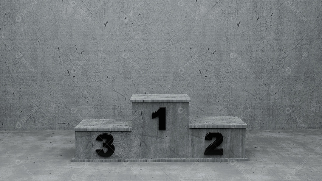 ilustração de pódio de vencedores, renderização em 3d