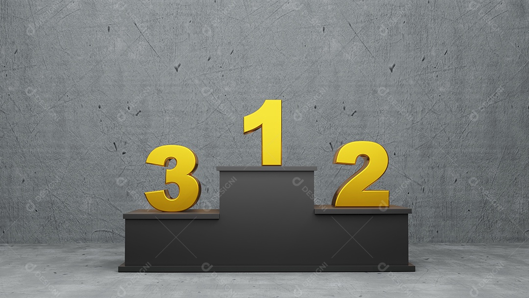 ilustração de pódio de vencedores, renderização em 3d